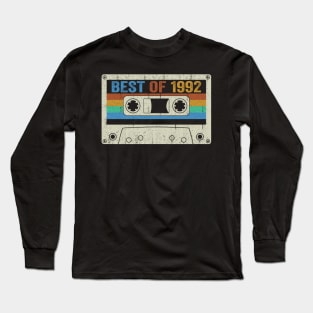 Best Of 1992 32nd Birthday Gifts Cassette Tape Vintage Long Sleeve T-Shirt